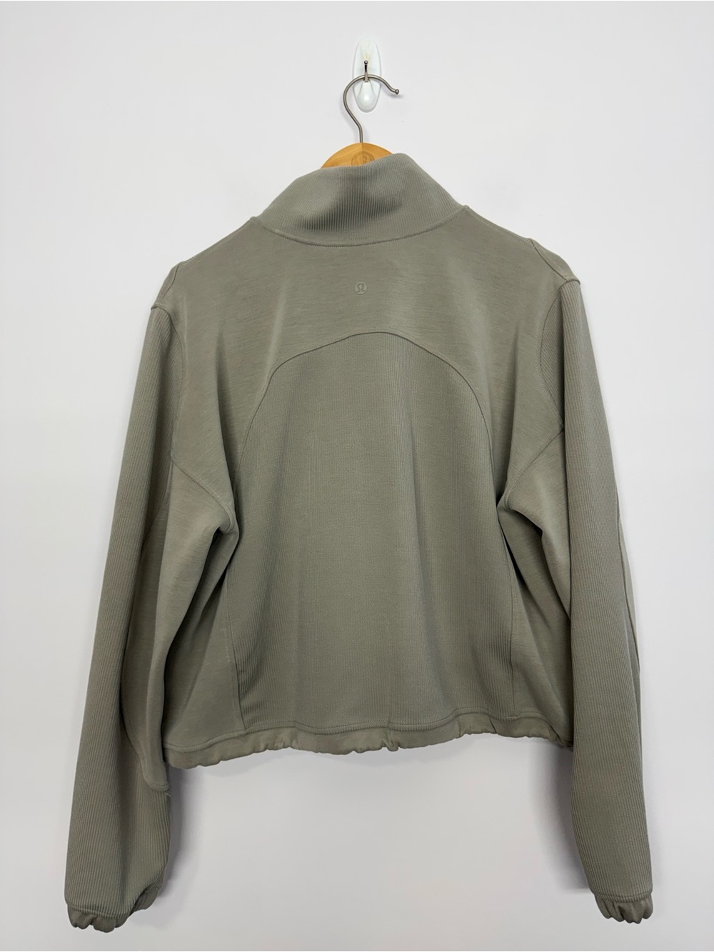 80: Lululemon Brushed Softstreme Ribbed Half Zip Riverstone Size 10 - Picture 4 of 5